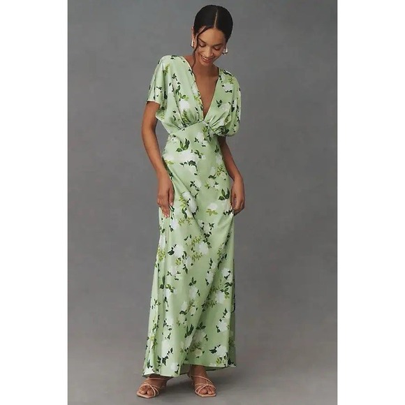 Anthropologie Dresses & Skirts - Anthropologie BHLDN Leila Deep-V Gown NWT Maxi Wedding Bridesmaid Spring Sz 8